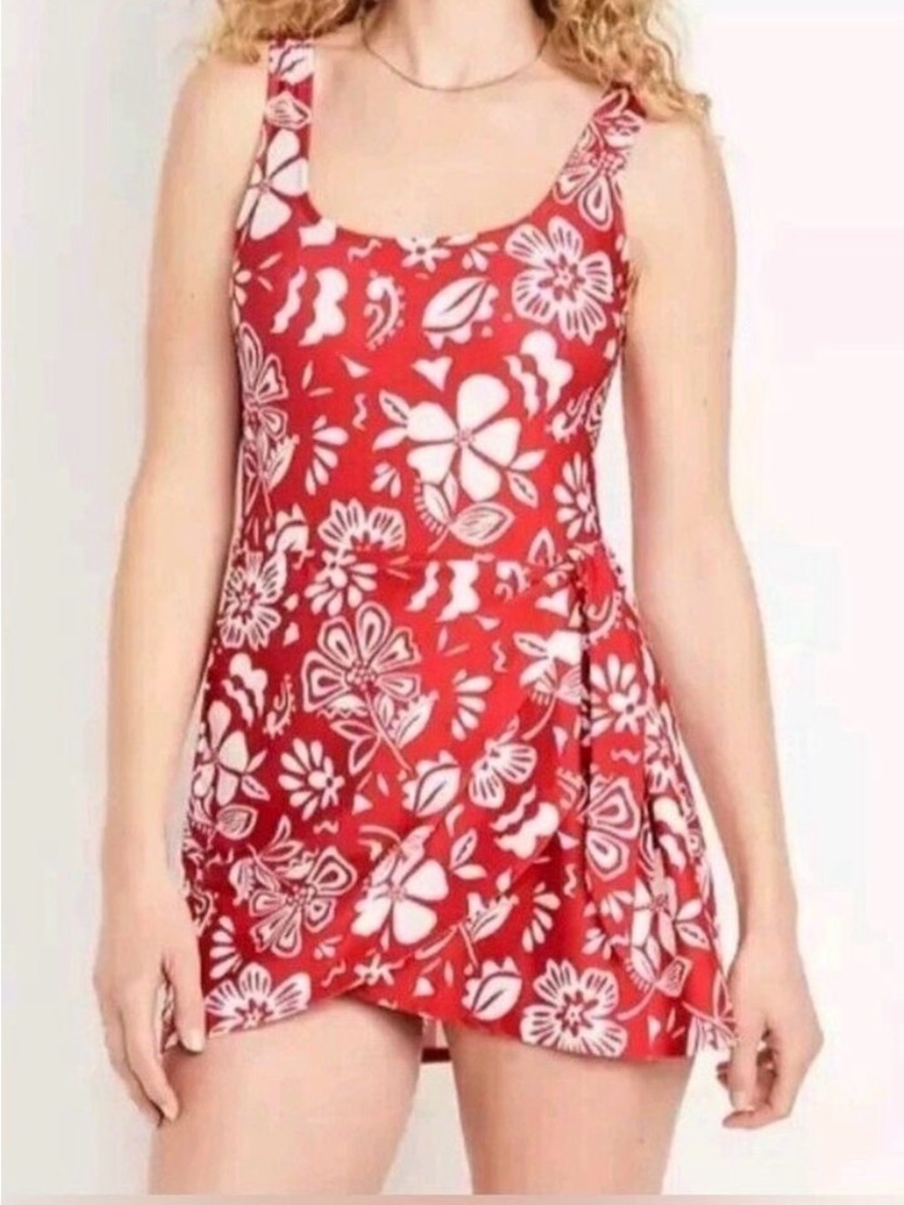 NWOT Old Navy Red Hawaiian Swim Dress Sz XS